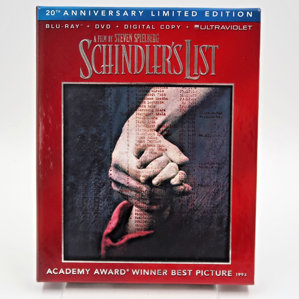 Schindler's List Blu-ray DVD 20th Anniv Liam Neeson Ralph Fiennes Spielberg